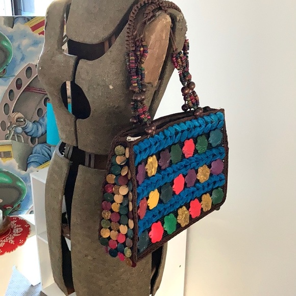 🔅host pick🔅Vintage Handmade Summer Bag with ribbon & beads - Picture 2 of 10